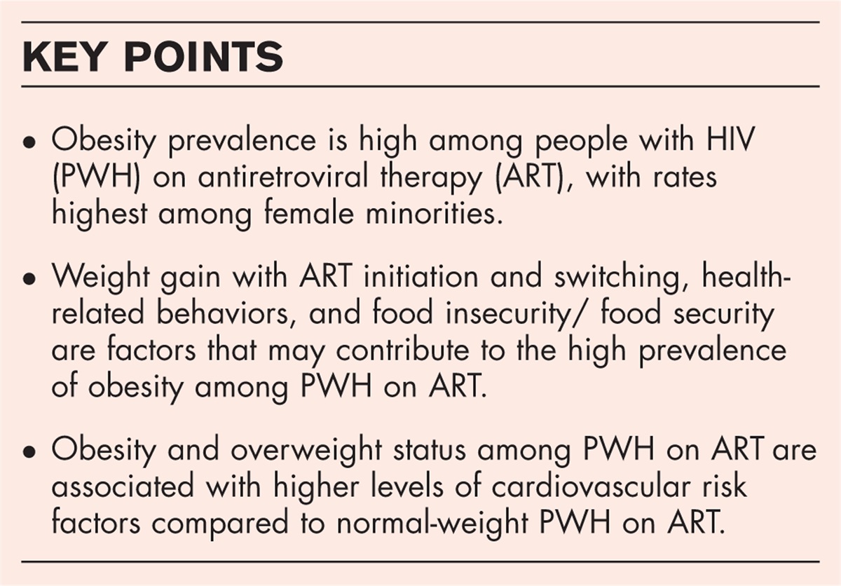 Epidemiology of obesity among people with HIV