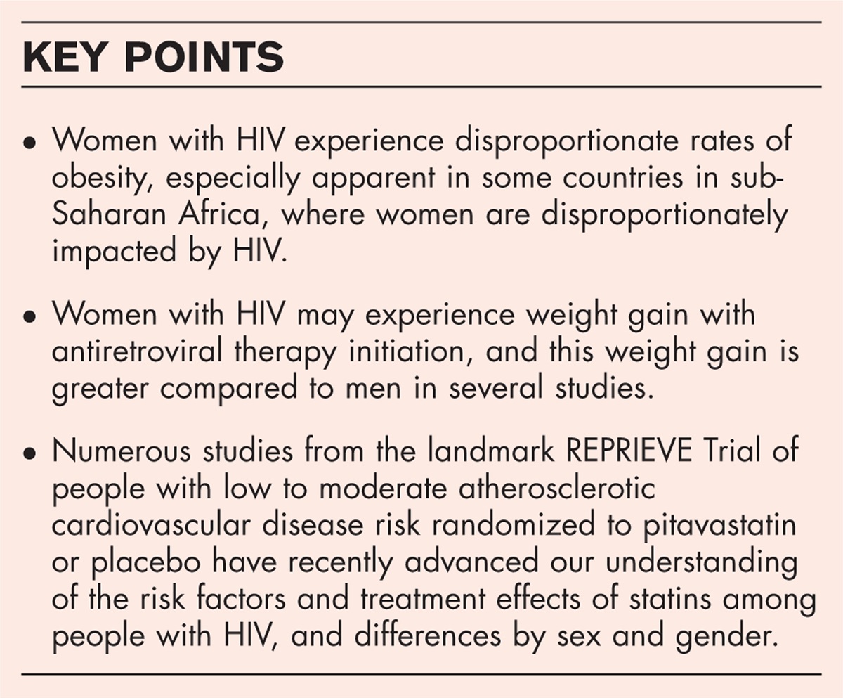 Obesity among women with HIV