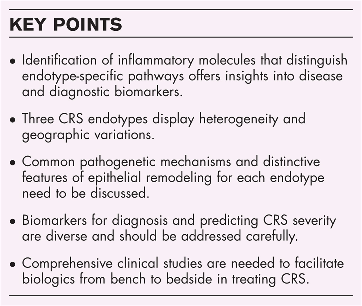 Endotypic heterogeneity and pathogenesis in chronic rhinosinusitis