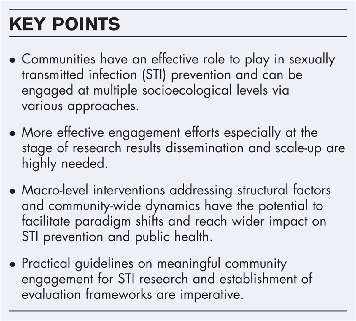 Community engagement tools in HIV/STI prevention research