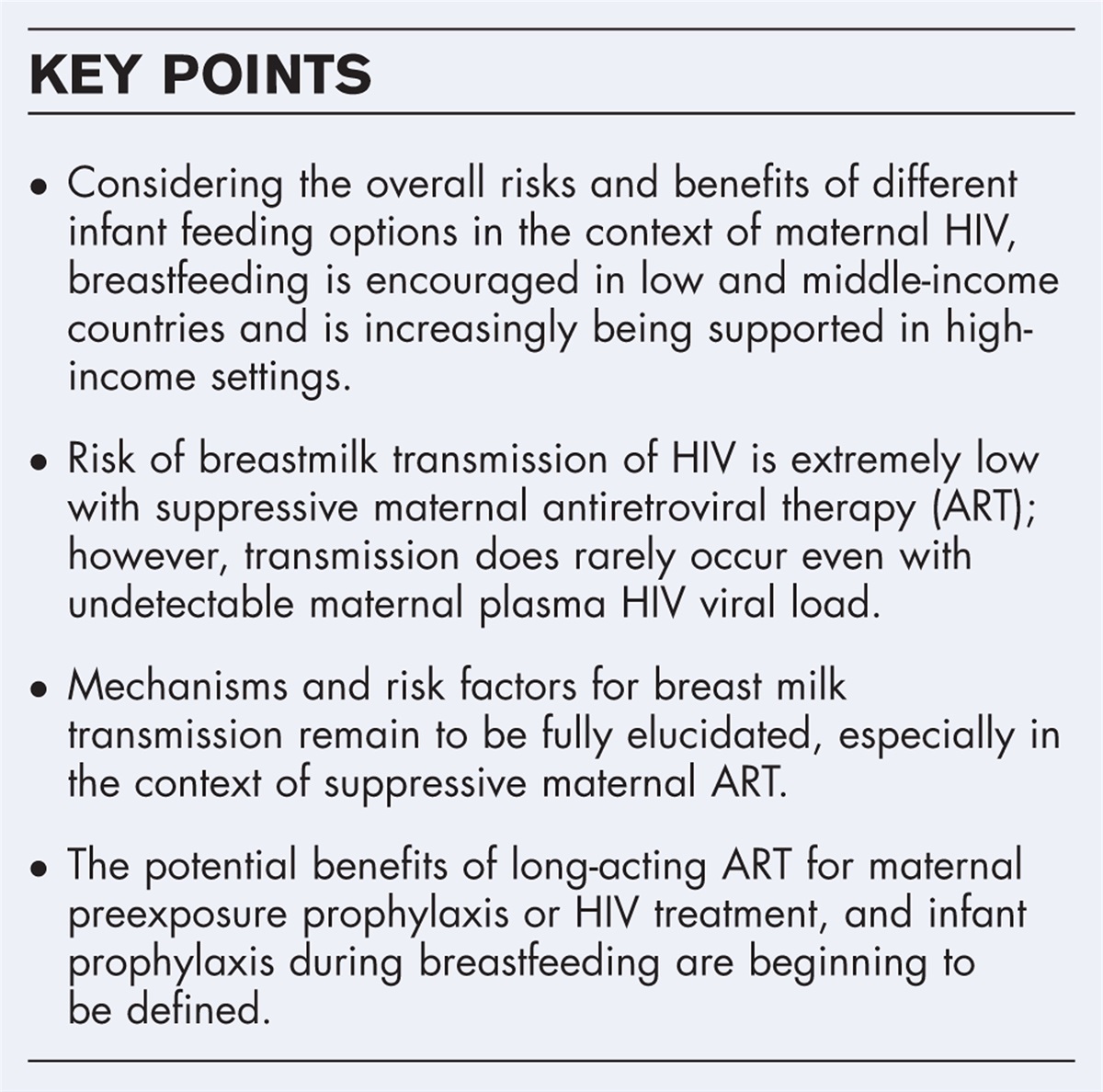 Infant feeding: emerging concepts to prevent HIV transmission