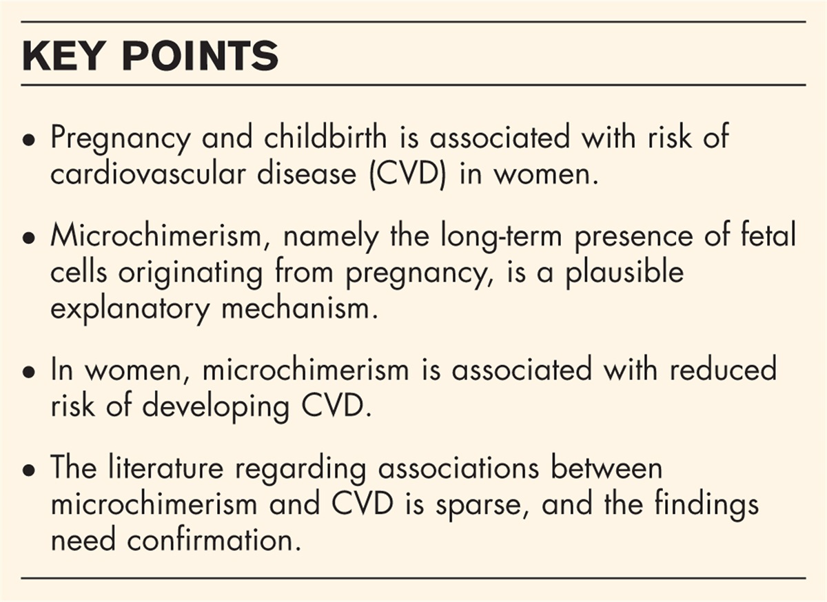 Pregnancy, cardiovascular health, and microchimerism