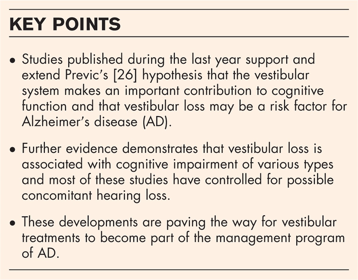 Aging of the vestibular system and its relationship to dementia