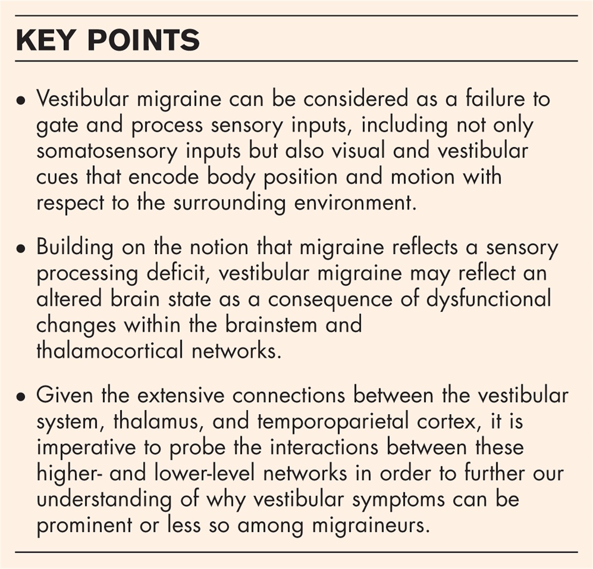 What visuospatial perception has taught us about the pathophysiology of vestibular migraine