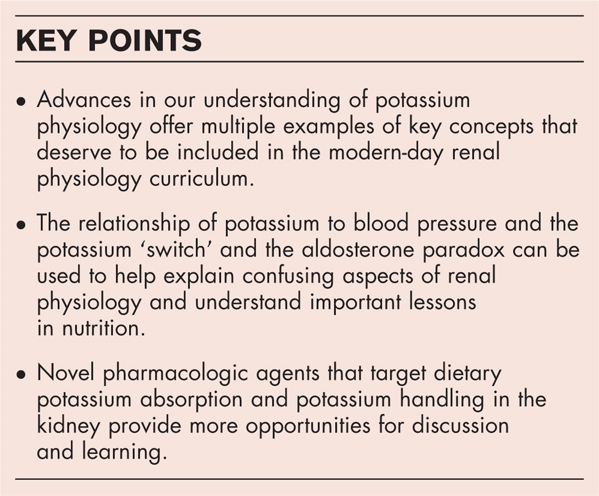 The times they are K+-changin’: bringing the potassium curriculum out of the 20th century