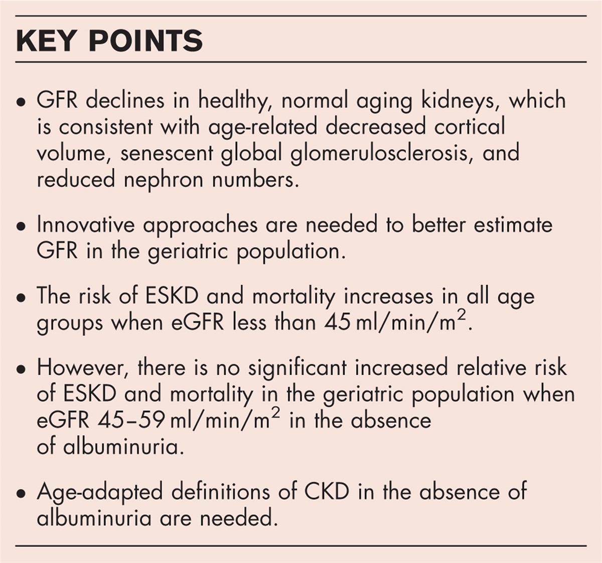 Kidney function assessment in the geriatric population
