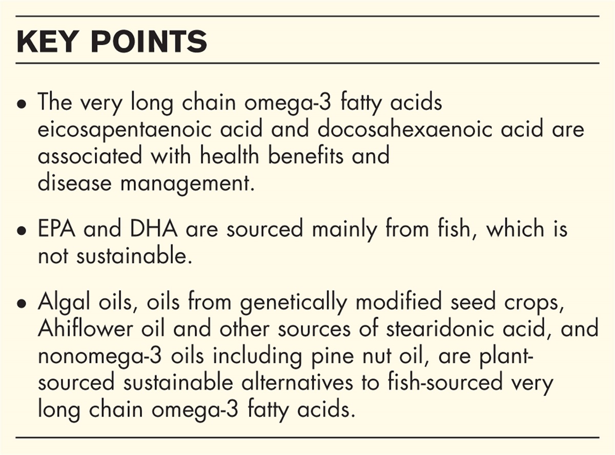 Alternative sources of bioactive omega-3 fatty acids: what are the options?