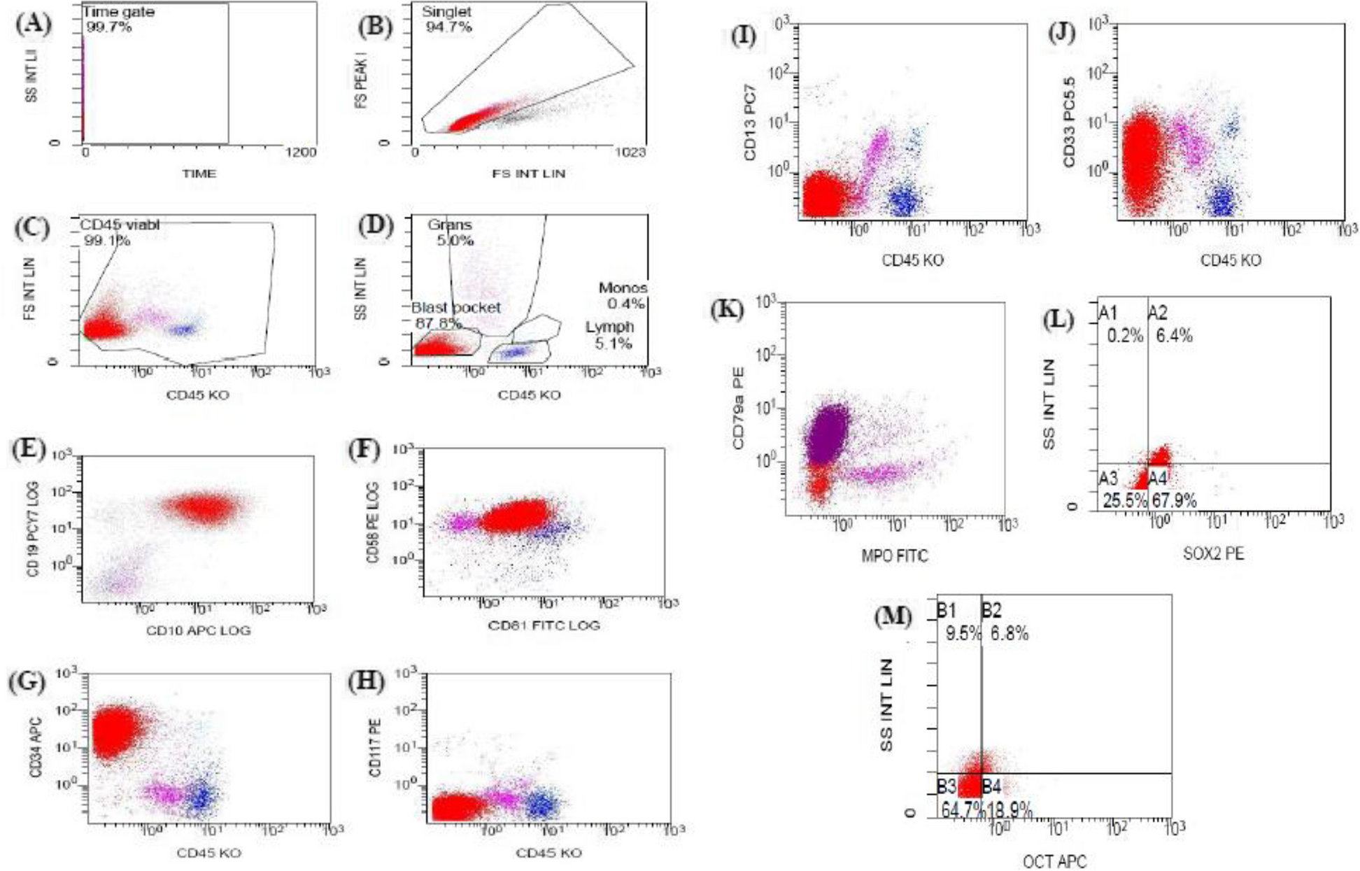 Significance of OCT3/4 and SOX2 antigens expression by leukemic blast cells in adult acute leukemia