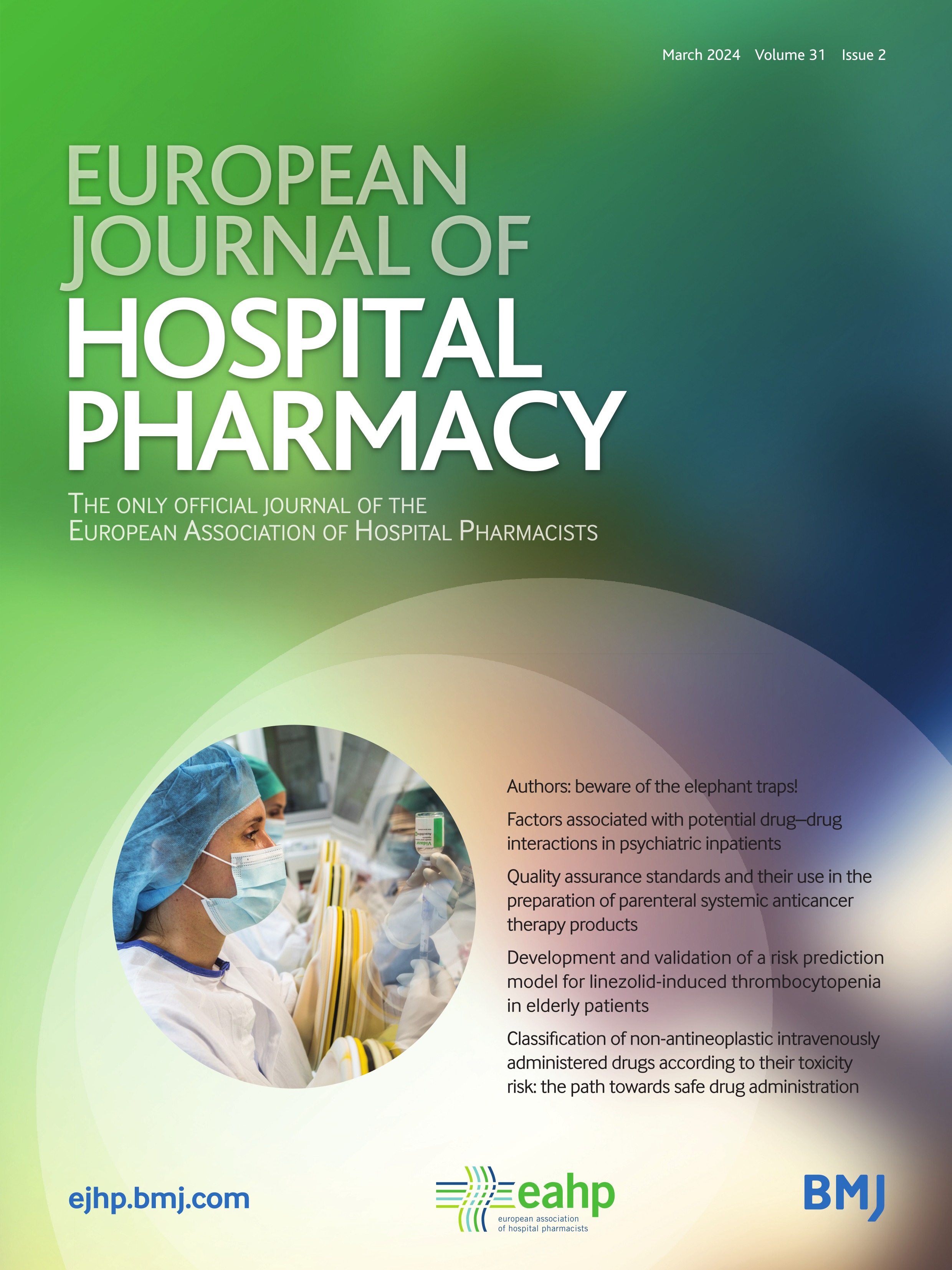 Classification of non-antineoplastic intravenously administered drugs according to their toxicity risk: the path towards safe drug administration