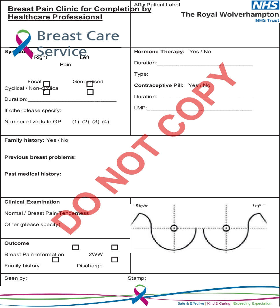 Effectiveness of a novel consultant nurse-led breast pain clinic in secondary care