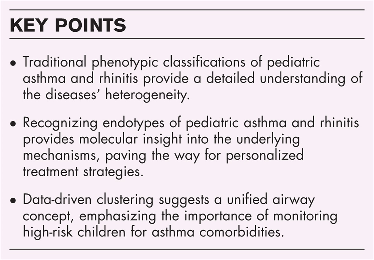 What's new in pediatric asthma and rhinitis phenotypes and endotypes?