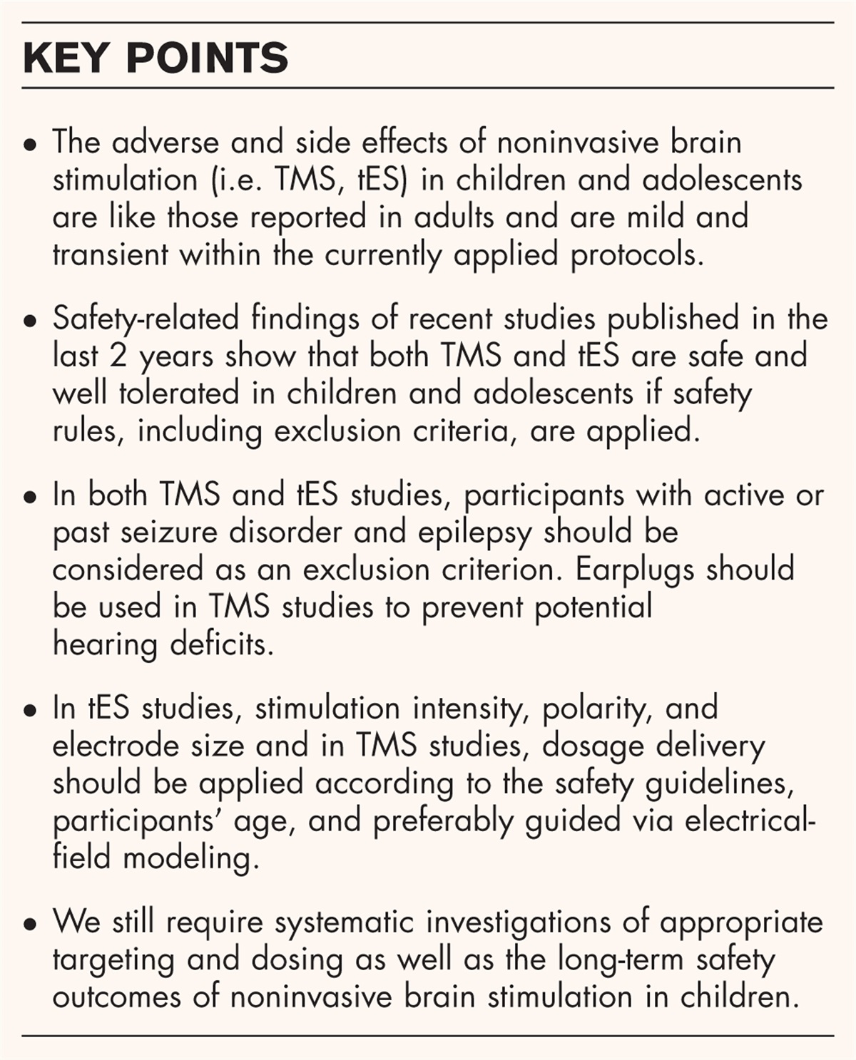 Safety of noninvasive brain stimulation in children