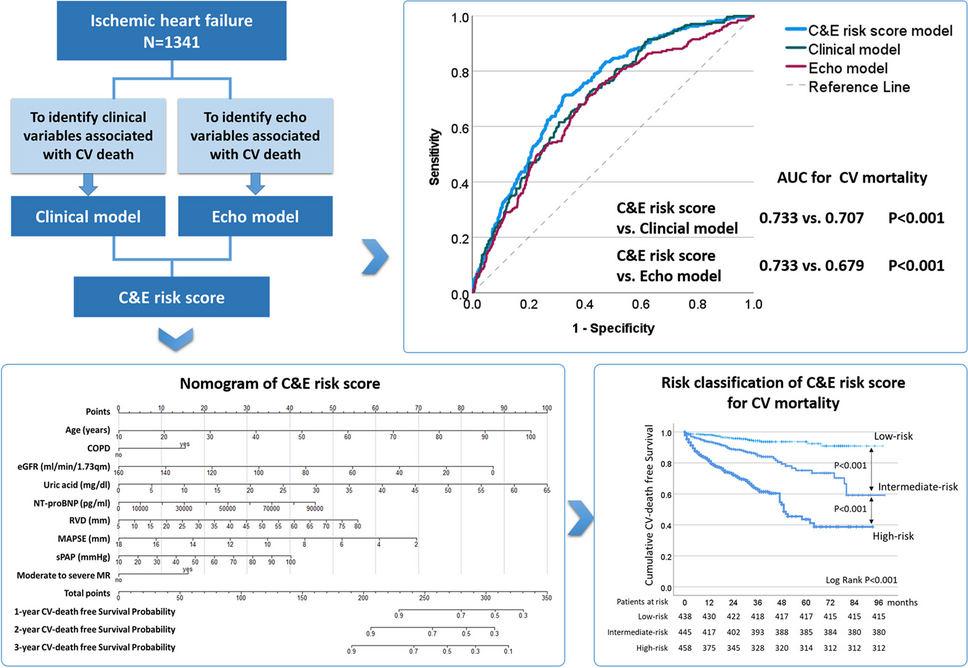 Clinical value of a comprehensive clinical- and echocardiography-based risk score on predicting cardiovascular outcomes in ischemic heart failure patients with reduced ejection fraction