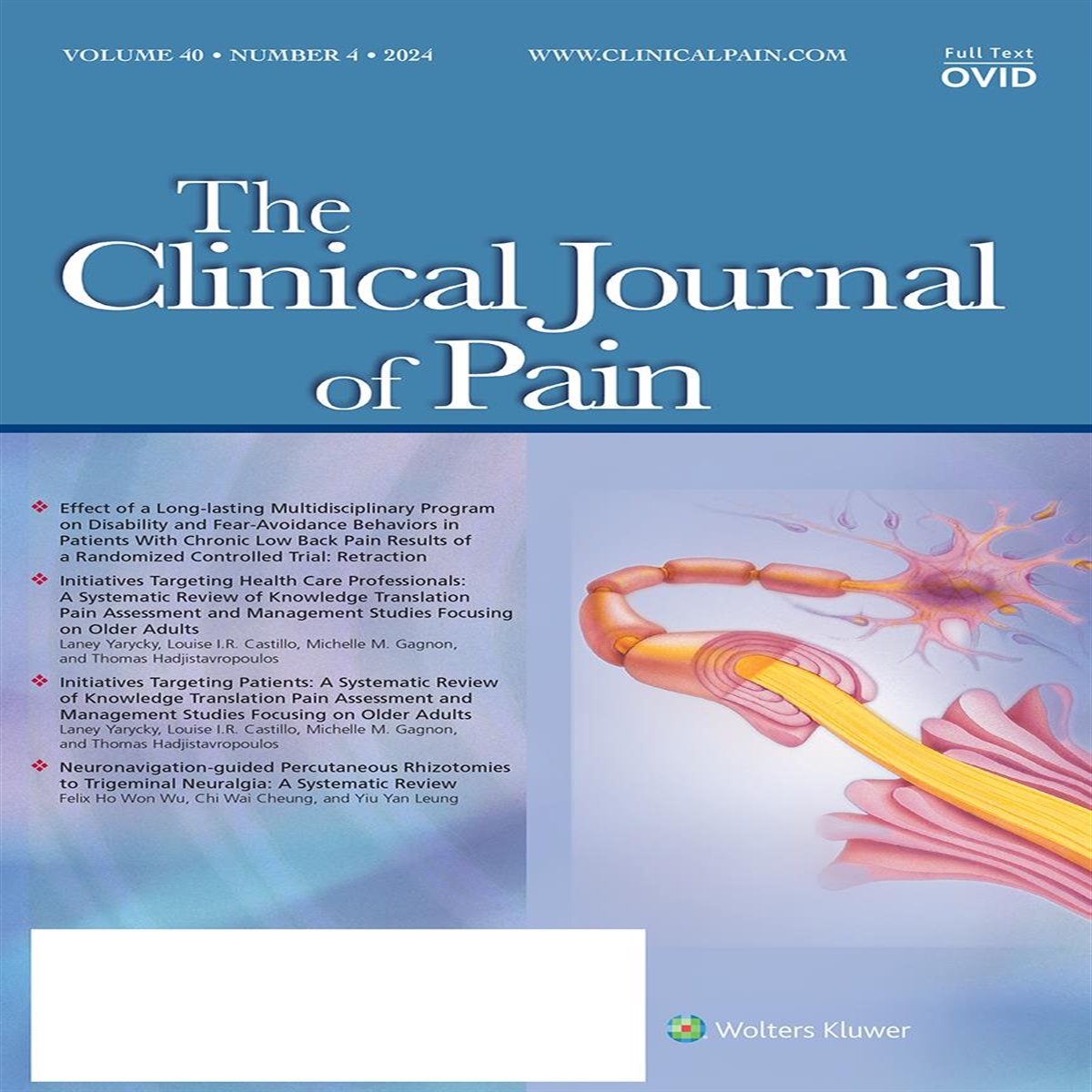 Effect of a Long-lasting Multidisciplinary Program on Disability and Fear-Avoidance Behaviors in Patients With Chronic Low Back Pain Results of a Randomized Controlled Trial: Retraction