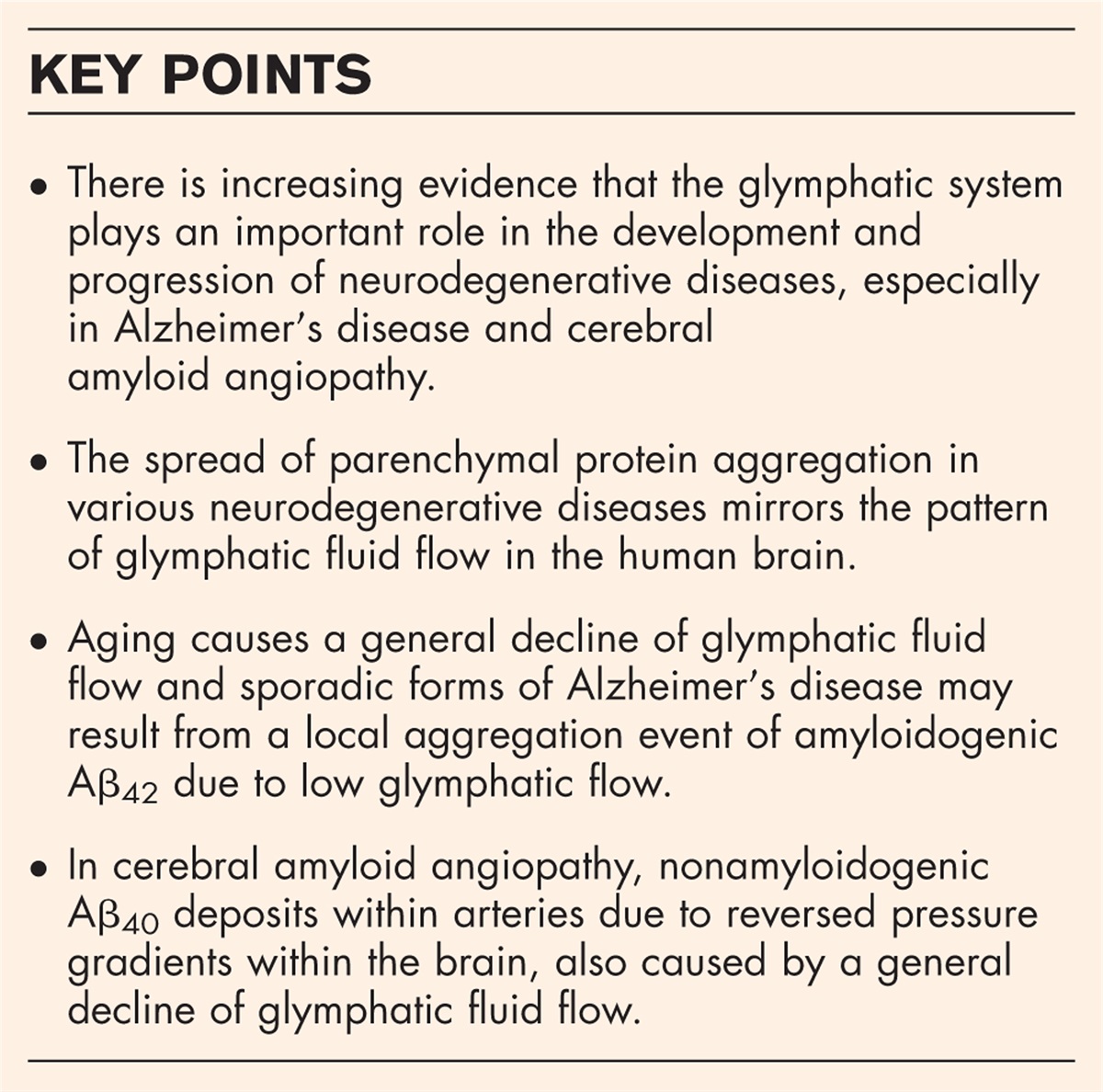 Glymphatic system dysfunction in neurodegenerative diseases