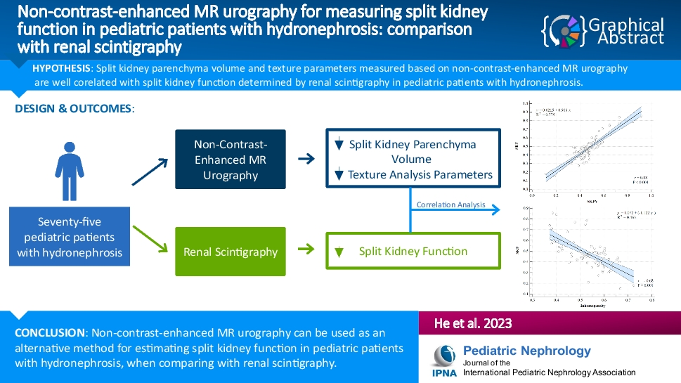 Non-contrast-enhanced magnetic resonance urography for measuring split kidney function in pediatric patients with hydronephrosis: comparison with renal scintigraphy