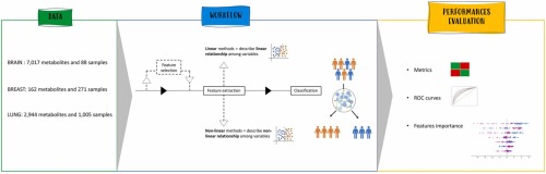 Benchmarking feature selection and feature extraction methods to improve the performances of machine-learning algorithms for patient classification using metabolomics biomedical data
