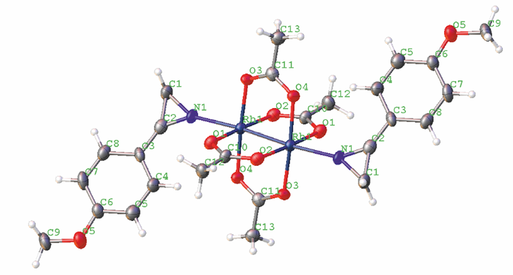 Synthesis, Structure, and Properties of Rhodium(II) Acetate Complexes with 2H-Azirines
