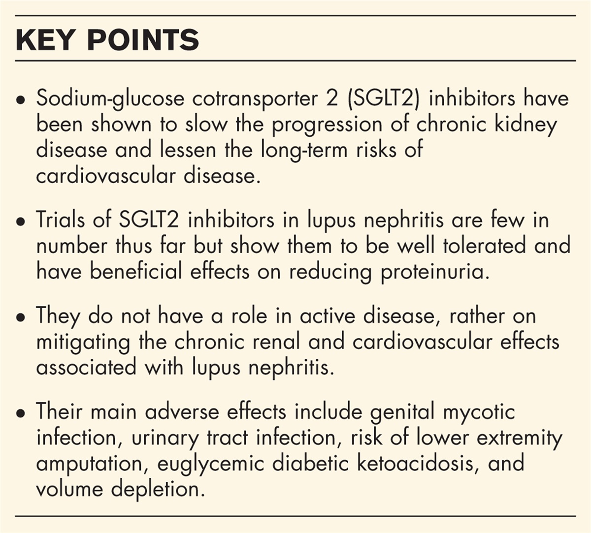 Sodium-glucose cotransporter 2 inhibitors: are they ready for prime time in the management of lupus nephritis?
