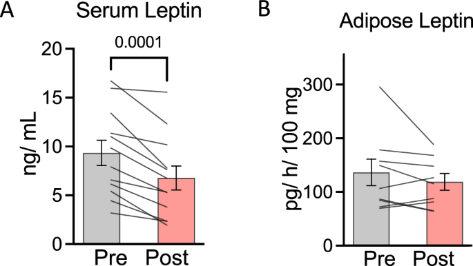Calorie restriction-induced leptin reduction and T-lymphocyte activation in blood and adipose tissue in men with overweight and obesity