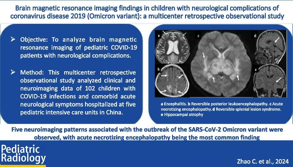 Brain magnetic resonance imaging findings in children with neurological complications of coronavirus disease 2019 (Omicron variant): a multicenter retrospective observational study