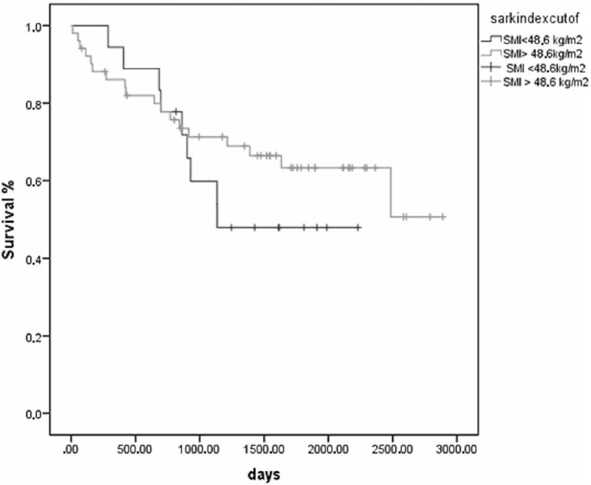 Impact of Preoperative Skeletal Muscle Mass on the Outcomes and Recurrence After Total Gastrectomy in Patients With Gastric Cancer: A Retrospective Study