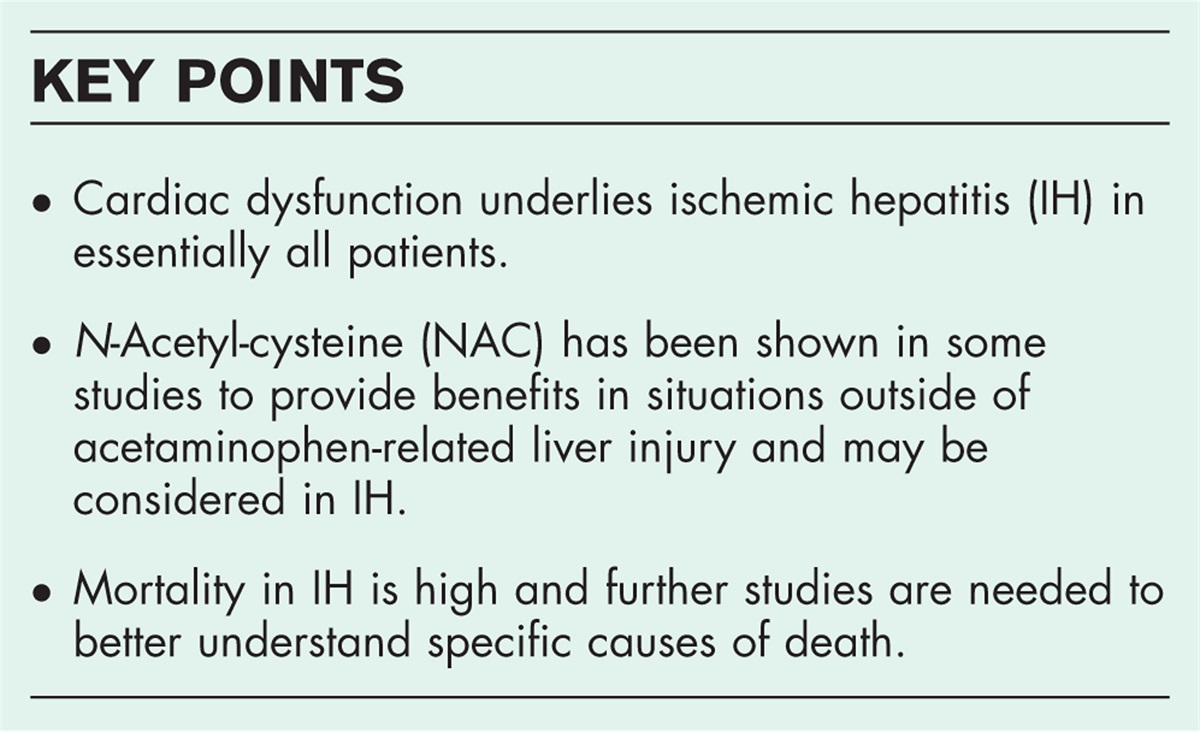 Update on ischemic hepatitis