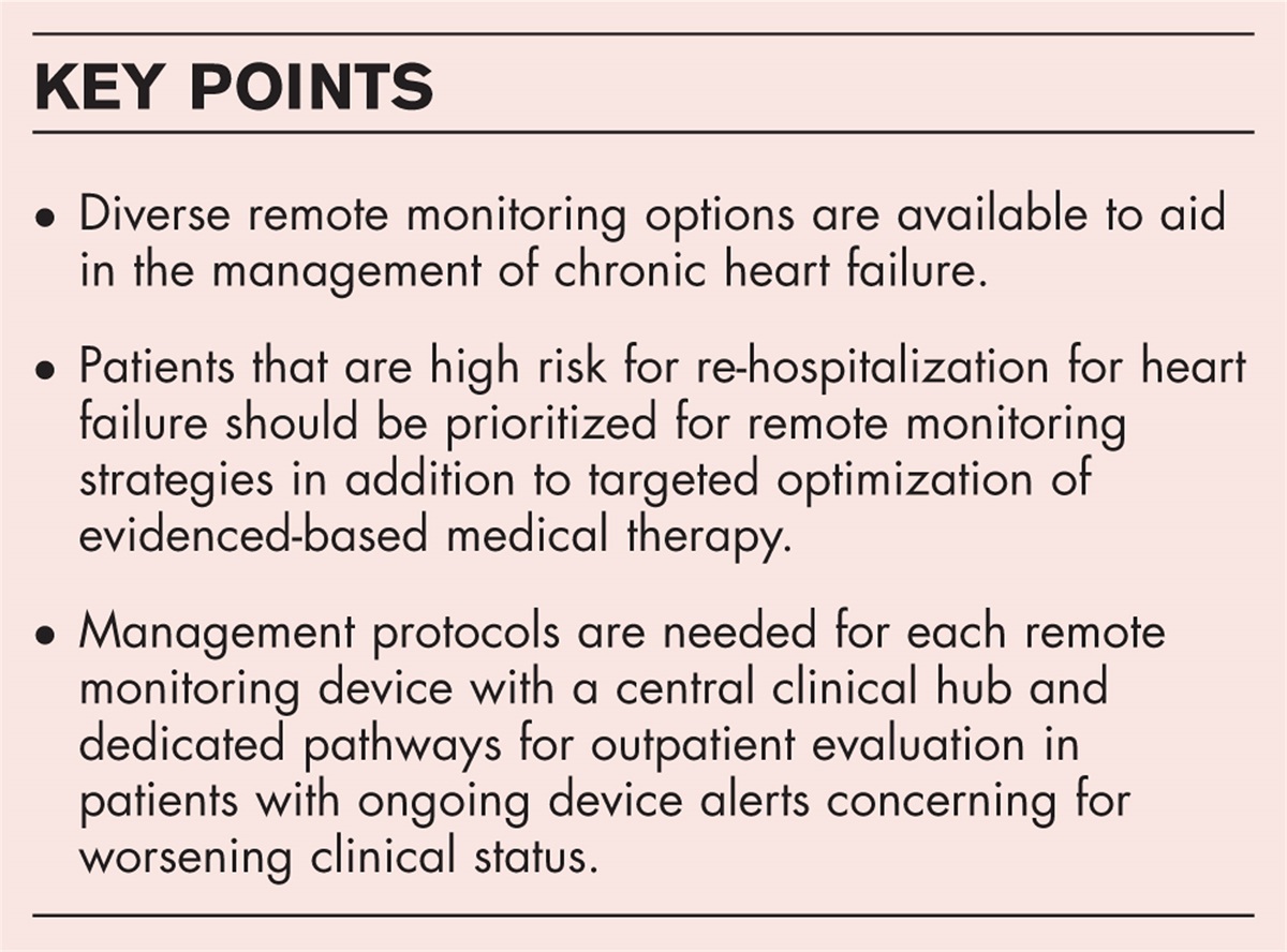 Implementation of remote monitoring strategies to improve chronic heart failure management