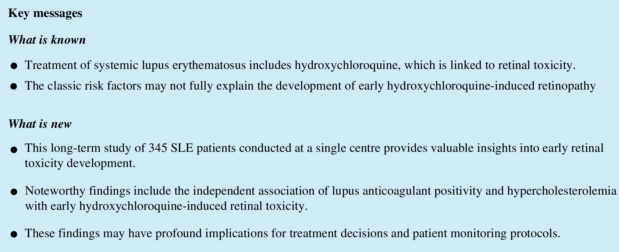 Factors associated with early hydroxychloroquine-induced retinal toxicity in patients with systemic lupus erythematosus