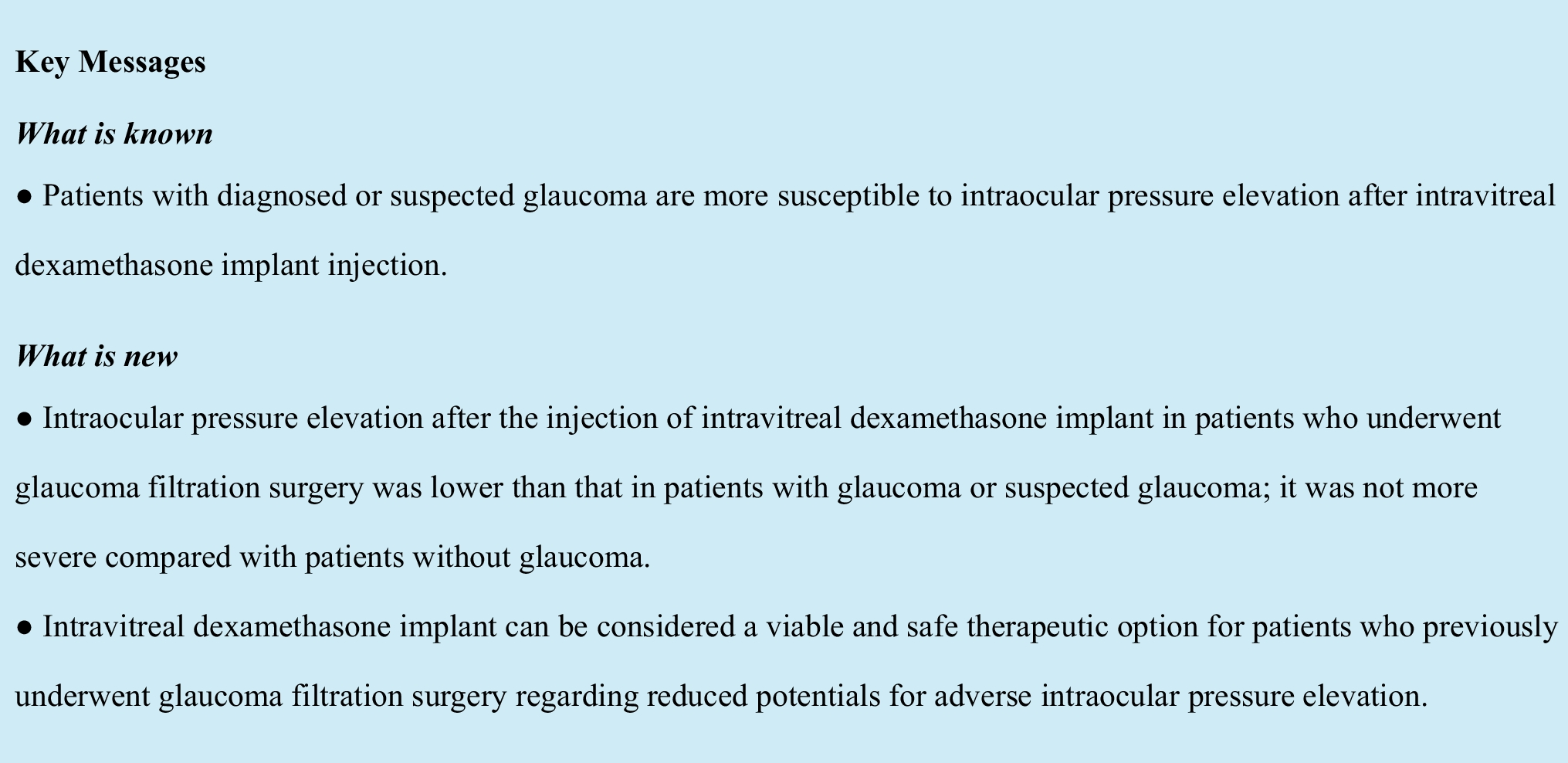 Changes in intraocular pressure following intravitreal dexamethasone implant in patients with history of glaucoma filtration surgery