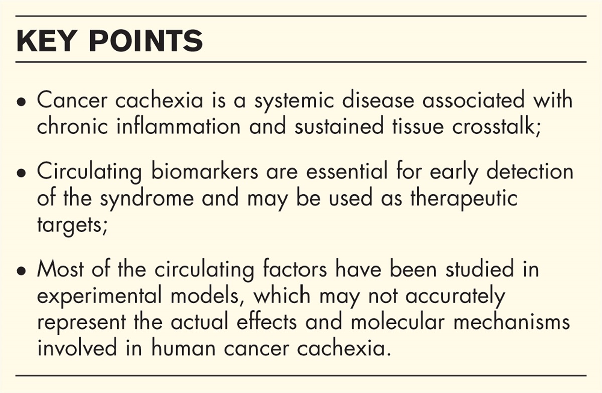 Circulating factors in cancer cachexia: recent opportunities for translational research