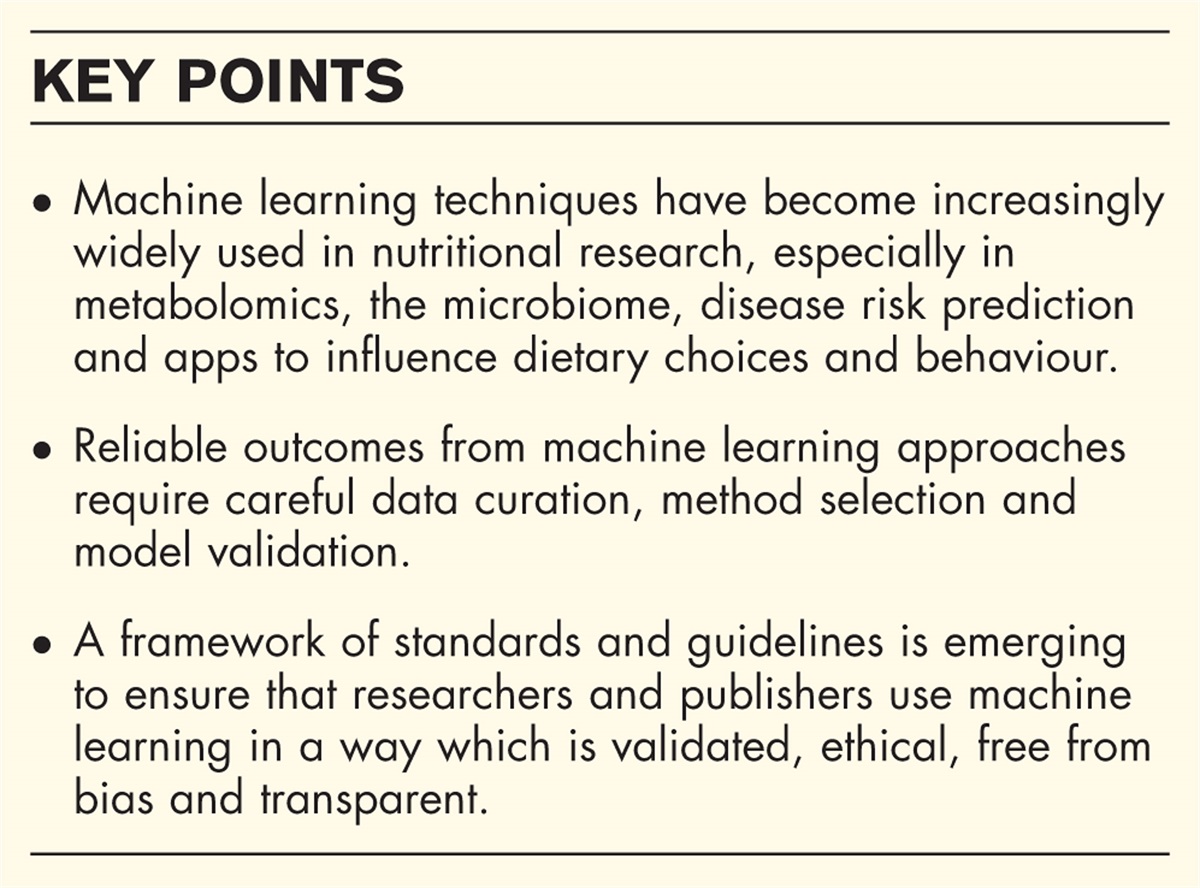 The use of machine learning in paediatric nutrition