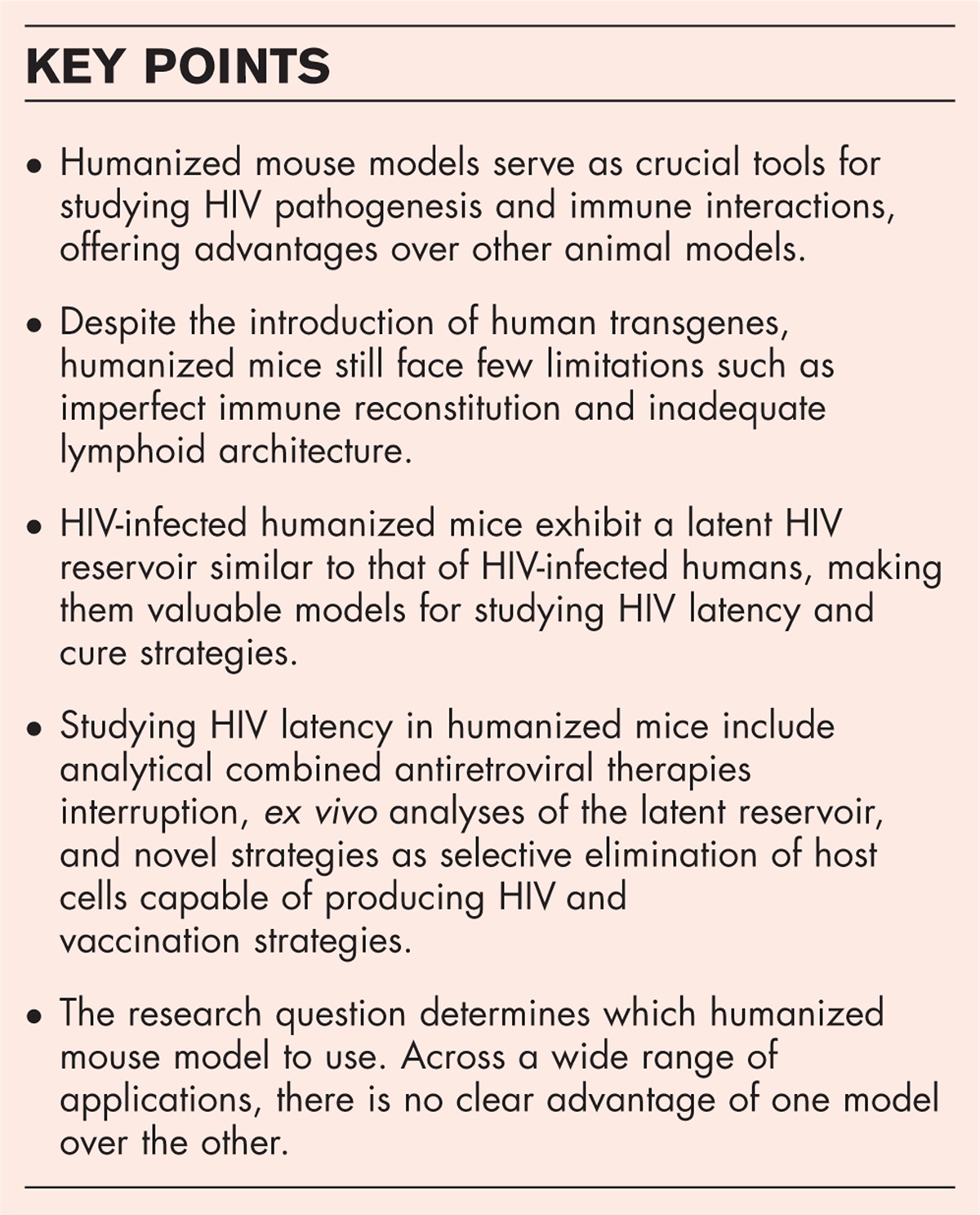 Humanized mice for studying HIV latency and potentially its eradication