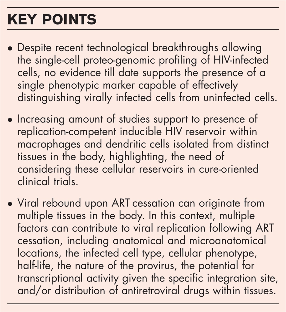 The multifaceted nature of HIV tissue reservoirs