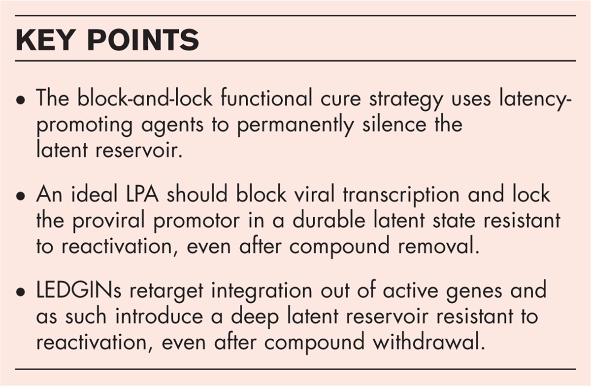New latency-promoting agents for a block-and-lock functional cure strategy