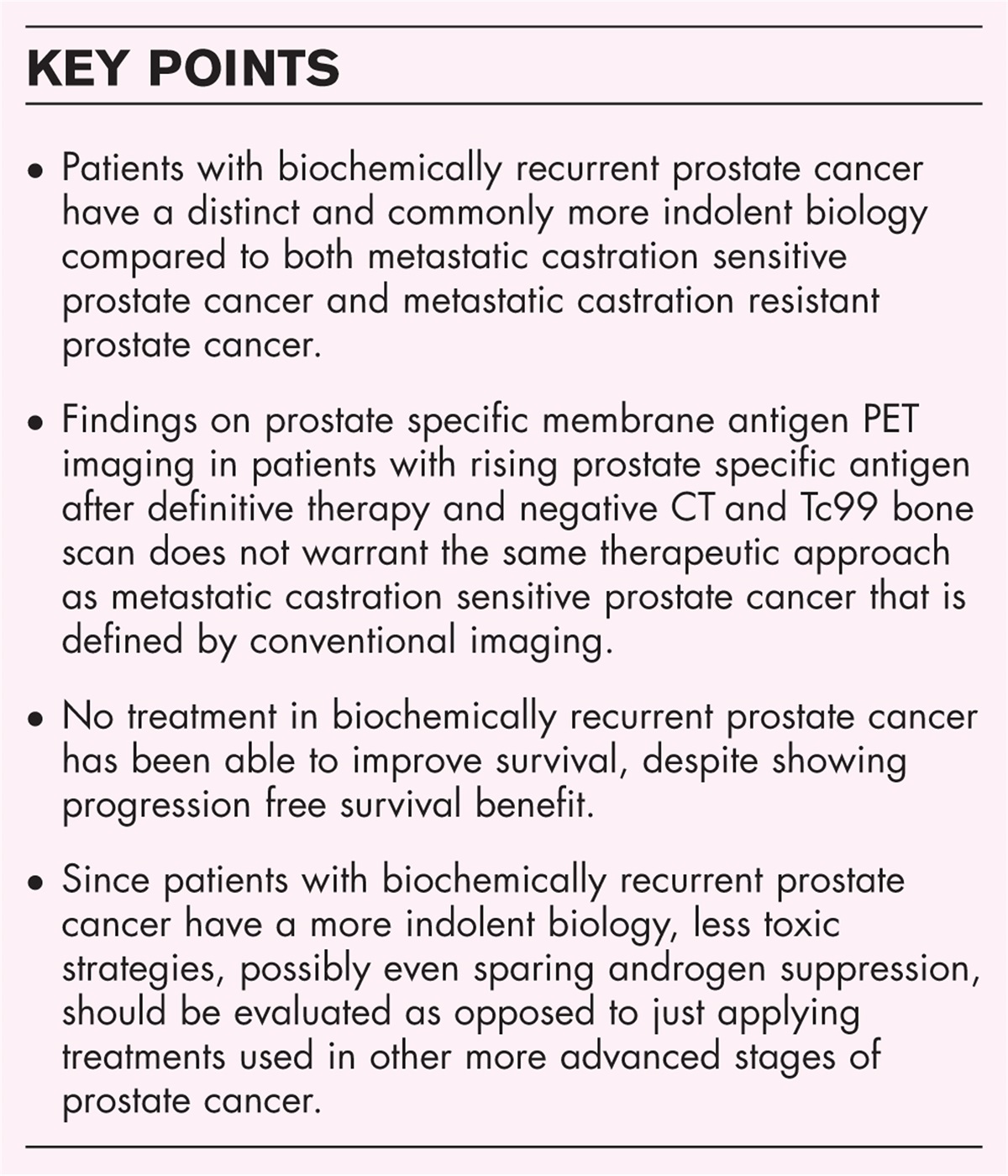 Biochemically recurrent prostate cancer in the era of EMBARK and PSMA PET imaging: everything has changed, except the patients
