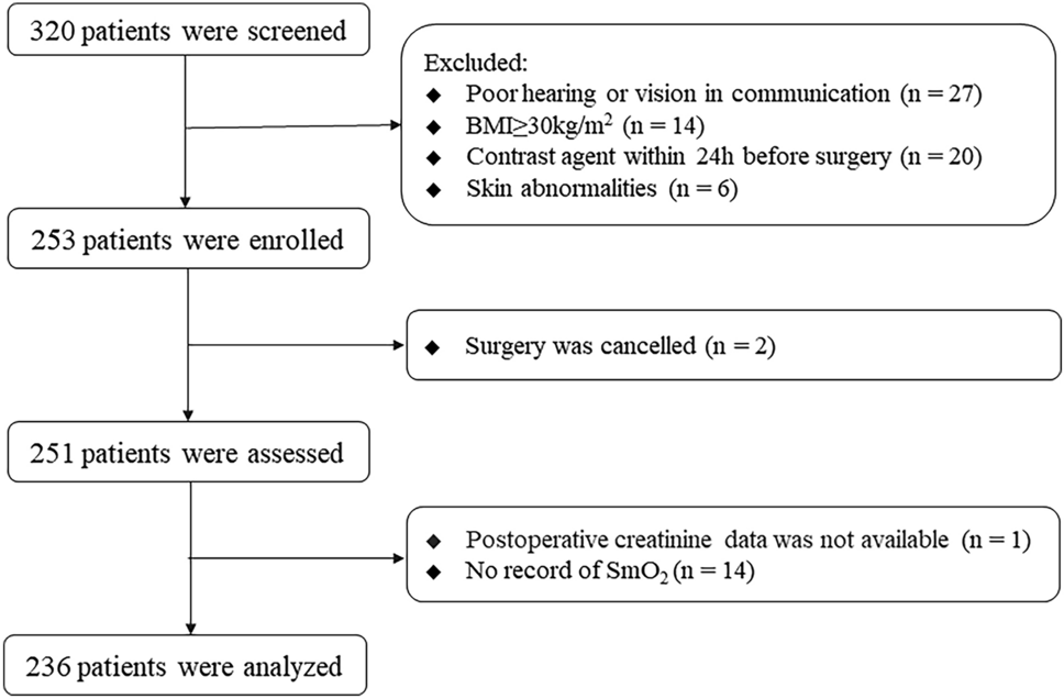 Association between muscular tissue desaturation and acute kidney injury in older patients undergoing major abdominal surgery: a prospective cohort study