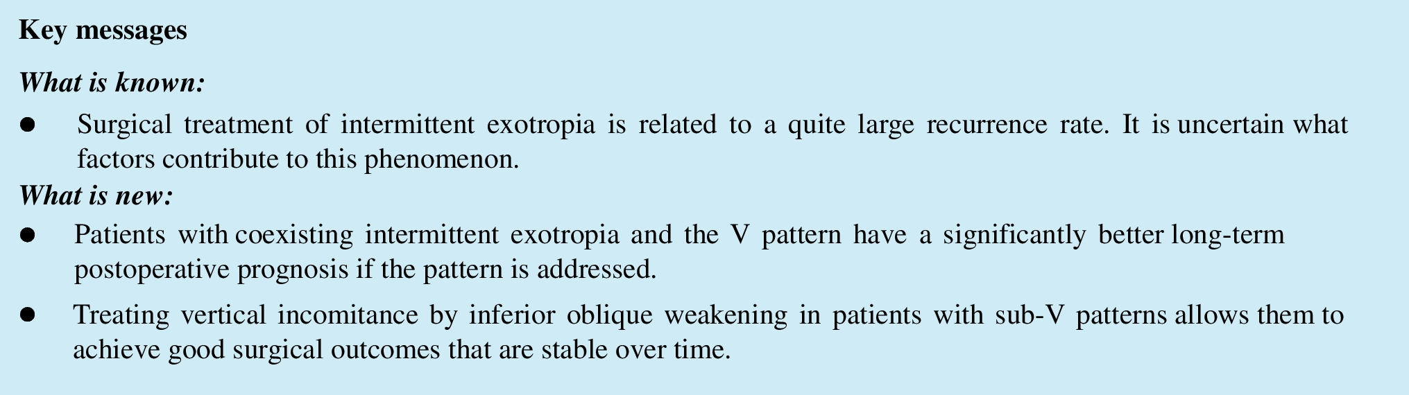 The impact of simultaneous correction of the V pattern on the results of surgical treatment in children with intermittent exotropia