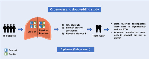 Toothpaste containing TiF4 and chitosan against erosive tooth wear in situ.
