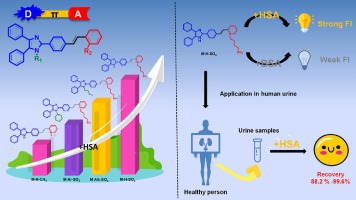 Development of D-π-A organic dyes for discriminating HSA from BSA and study on dye-HSA interaction