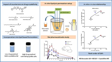 Enabling superior drug loading in lipid-based formulations with lipophilic salts for a brick dust molecule: Exploration of lipophilic counterions and in vitro-in vivo evaluation