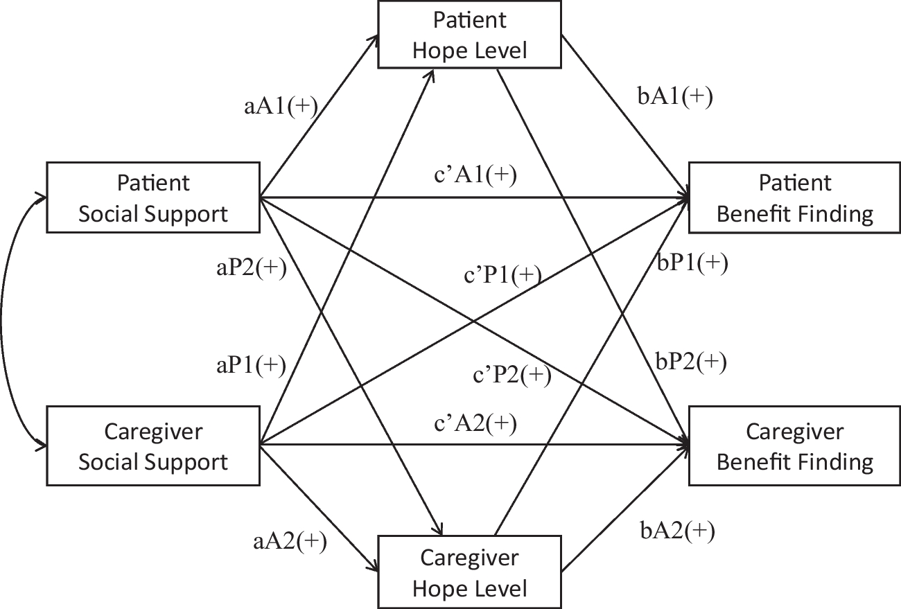 The impact of social support on benefit finding among patients with advanced lung cancer and their caregivers: based on actor-partner interdependence mediation model