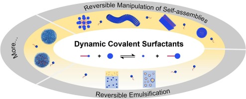 Dynamic covalent surfactants and their uses in the development of smart materials