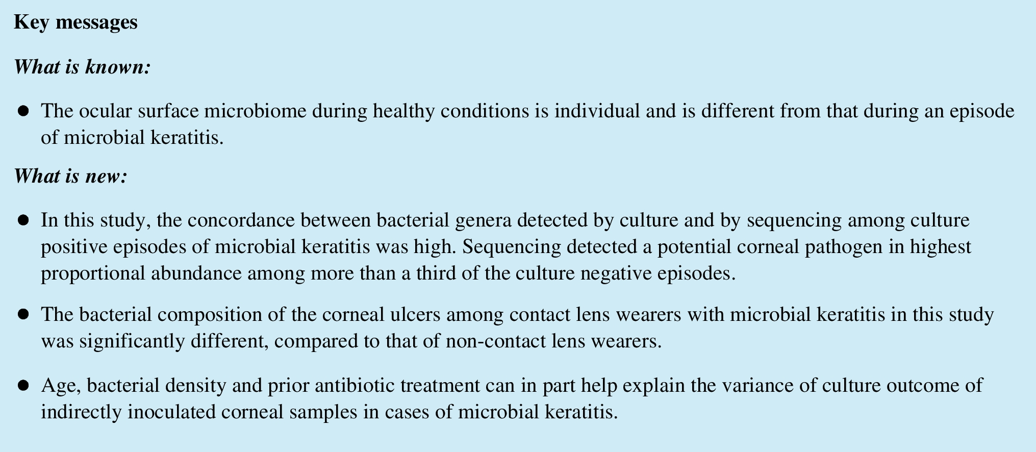 In the eye of the ophthalmologist: the corneal microbiome in microbial keratitis