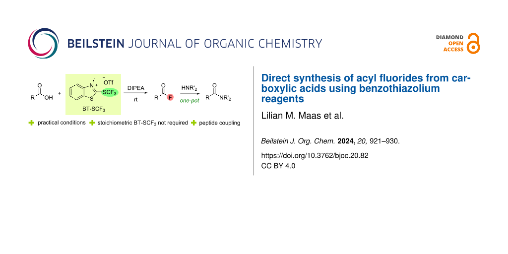 Direct synthesis of acyl fluorides from carboxylic acids using benzothiazolium reagents