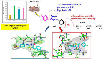 Probing benzenesulfonamide–thiazolidinone hybrids as multitarget directed ligands for efficient control of type 2 diabetes mellitus through targeting the enzymes: α-glucosidase and carbonic anhydrase II