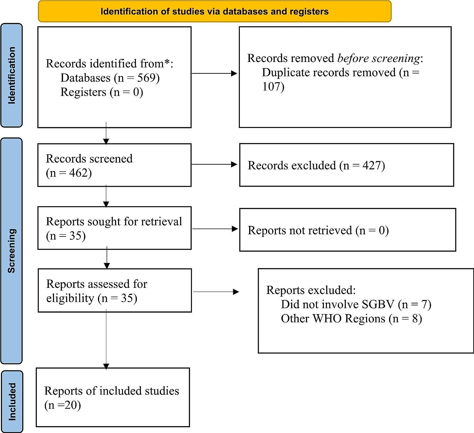 Injuries and /or trauma due to sexual gender-based violence among survivors in sub-Saharan Africa: a systematic scoping review of research evidence
