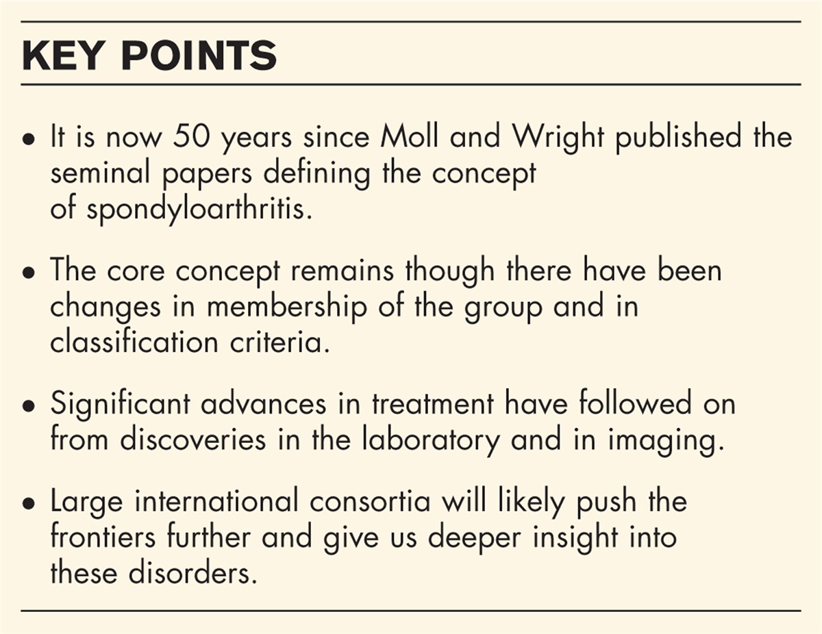 50 years of spondyloarthritis: a look back and a look ahead