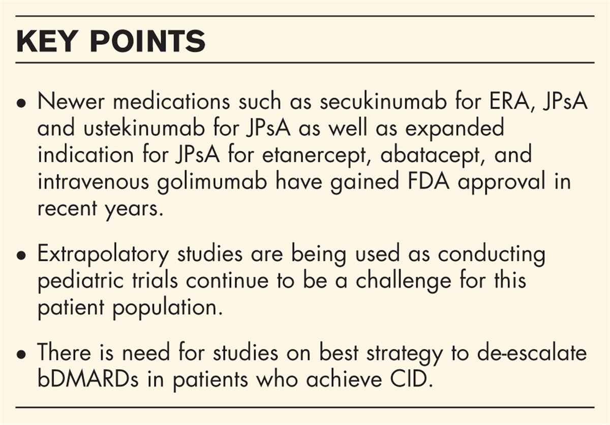 Drug therapy in juvenile spondyloarthritis