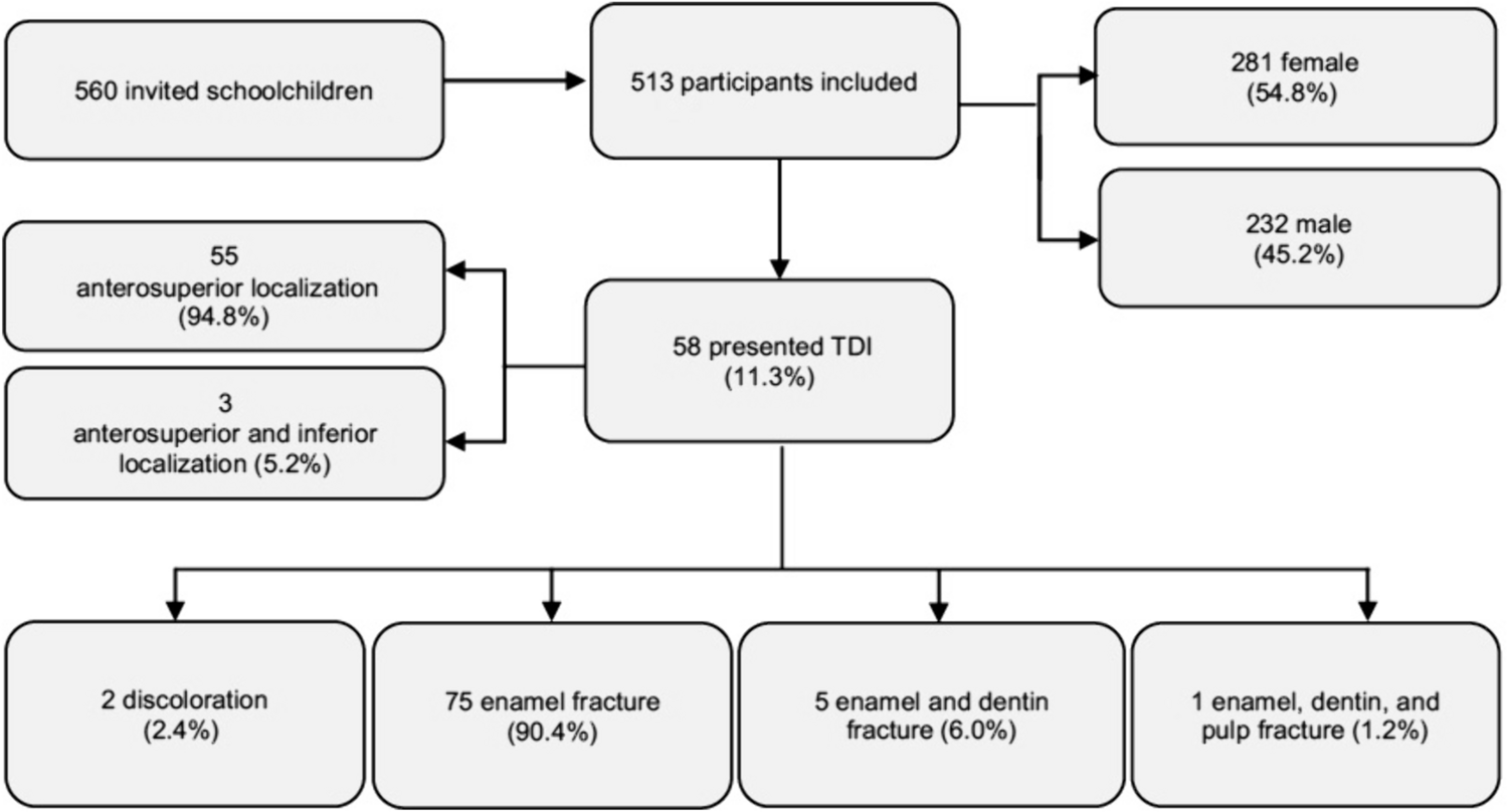 Traumatic dental injuries and molar incisor hypomineralization: a cross-sectional study of schoolchildren from southern Brazil